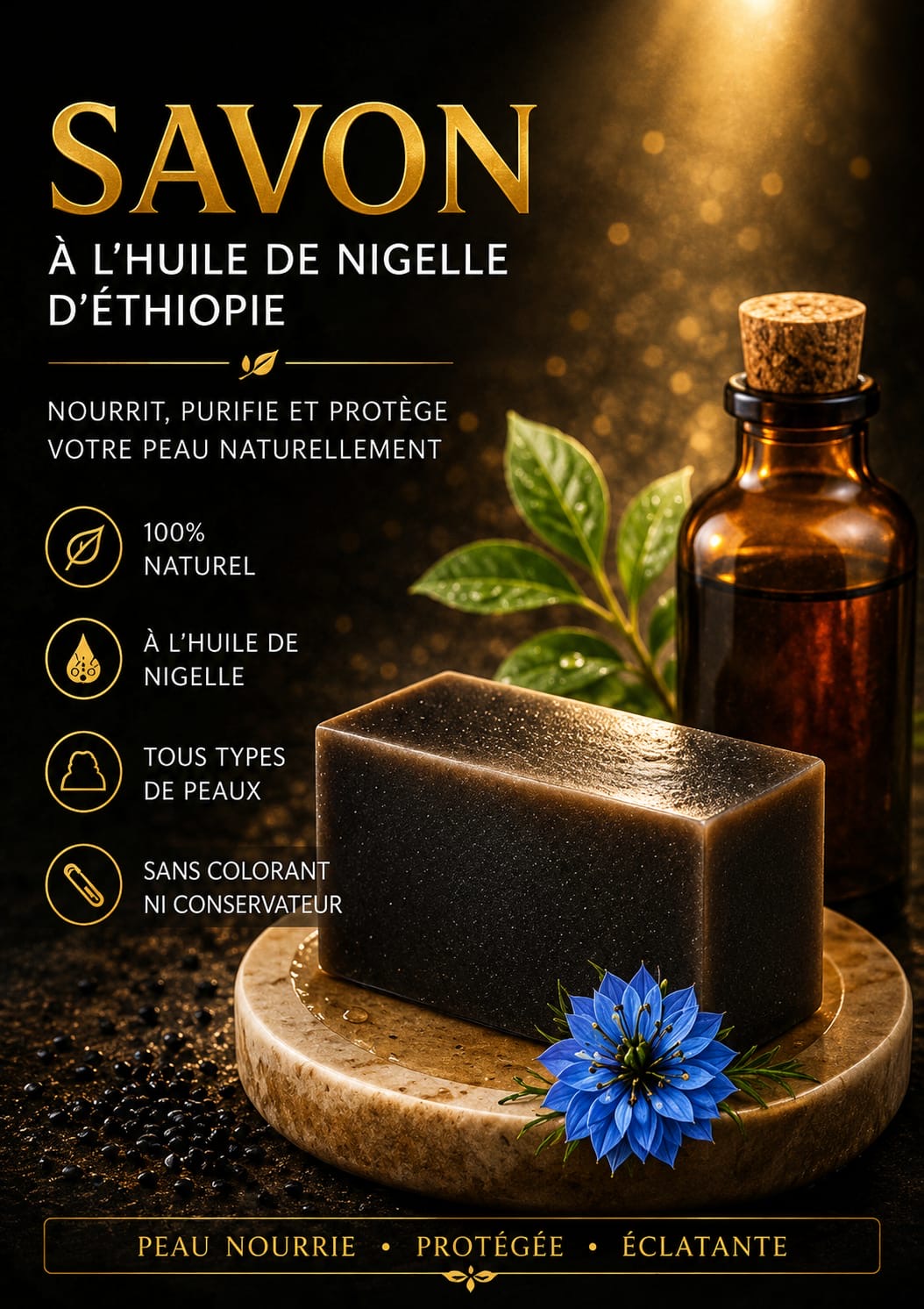 Savon Artisanal à l'Huile de Nigelle