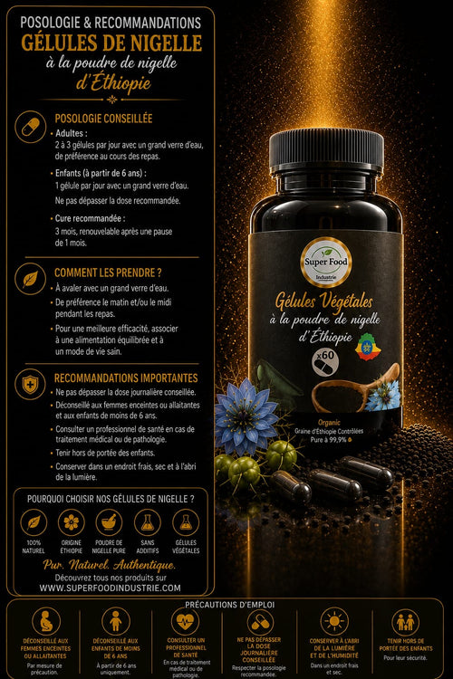 Gélules de Poudre de Nigelle (500 mg)
