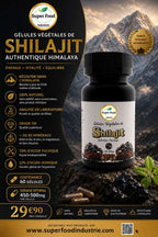 Shilajit Pur de l'Himalaya – 60 Gélules | Qualité Premium & Naturelle