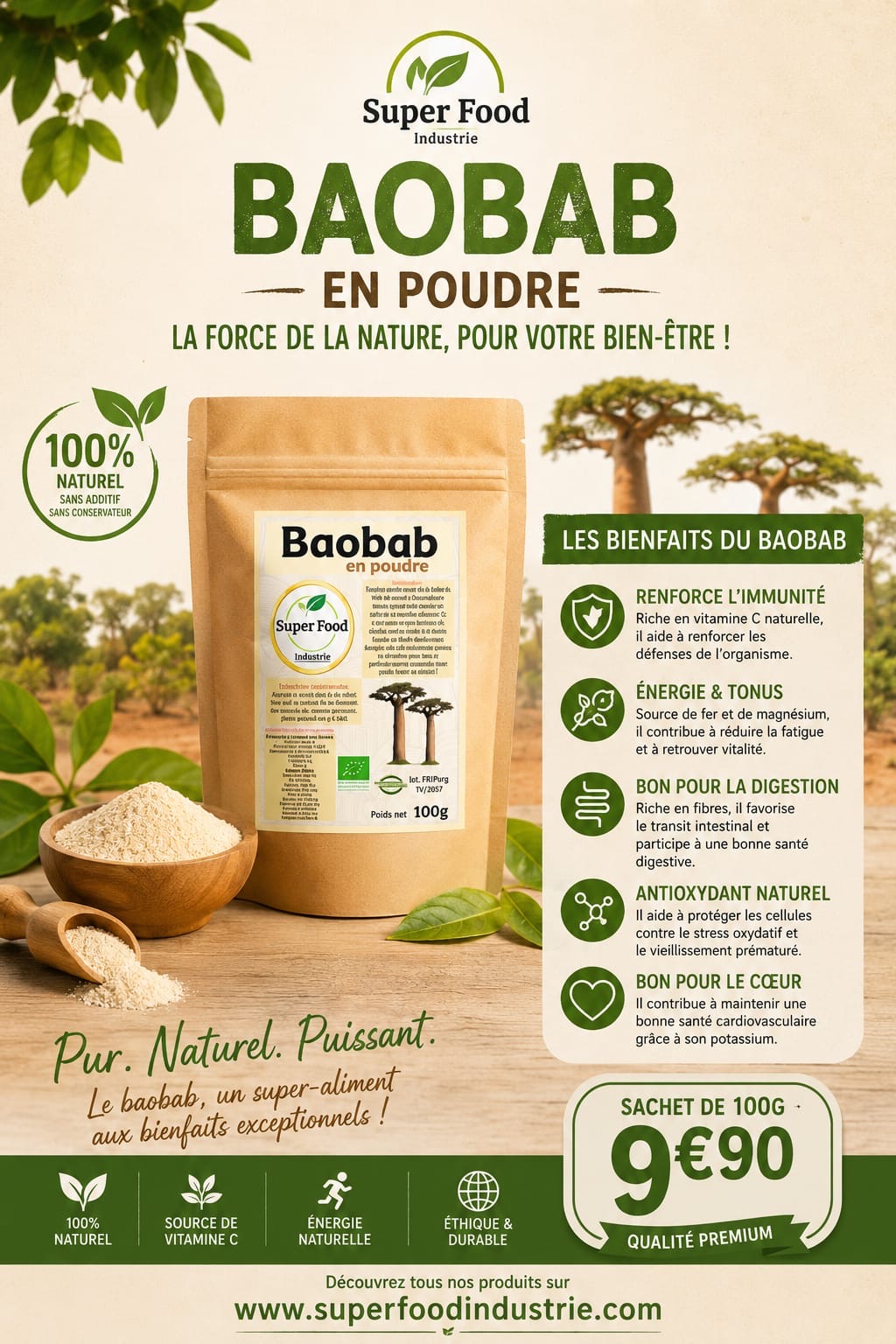 Poudre de Baobab Bio (100g)