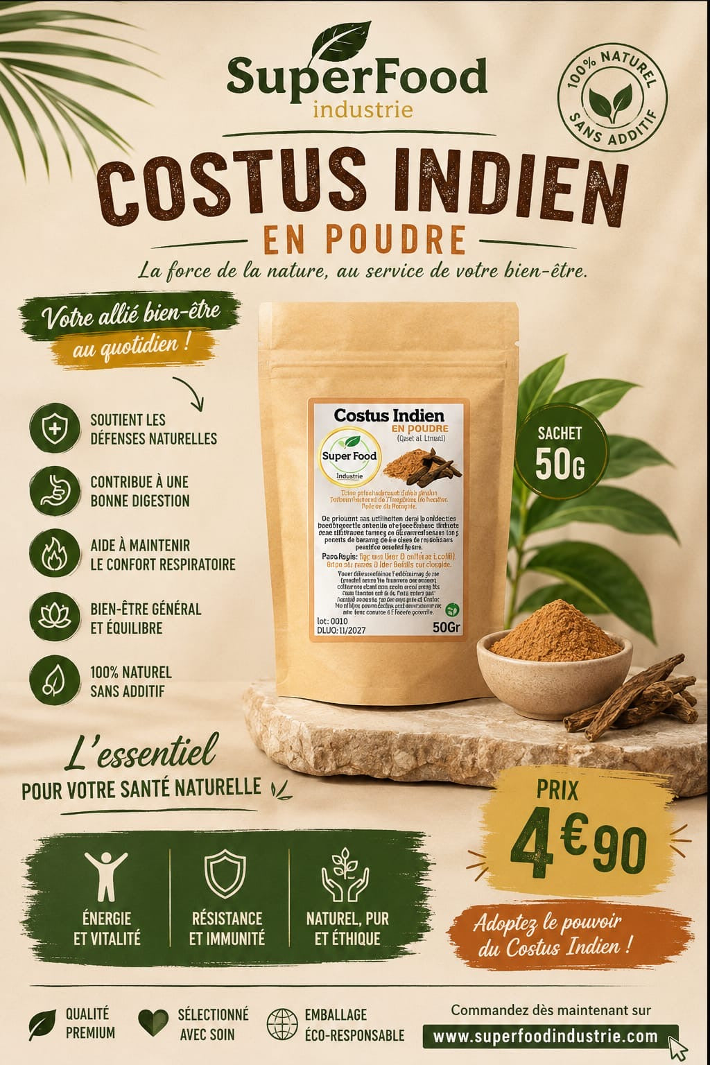 Poudre de Costus Indien (50g)