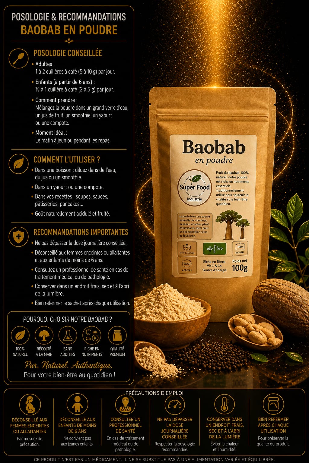Poudre de Baobab Bio (100g)