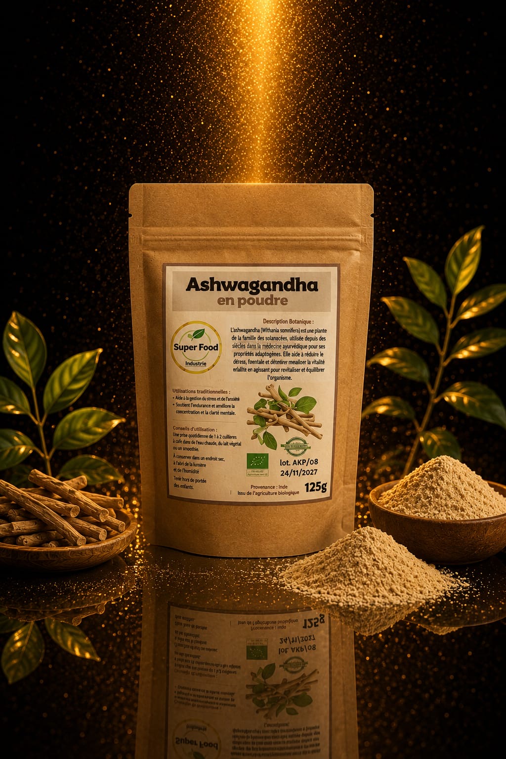 Poudre d'Ashwagandha Bio (125g)