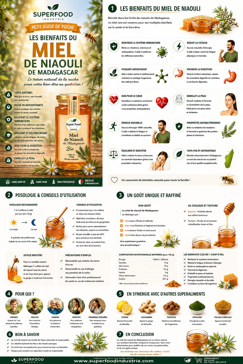 Miel de Niaouli de Madagascar – Trésor Aromatique par Superfoodindustrie (250g)