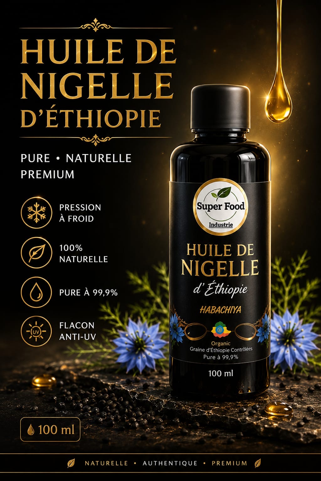 Huile de Nigelle d'Éthiopie (Habachia)