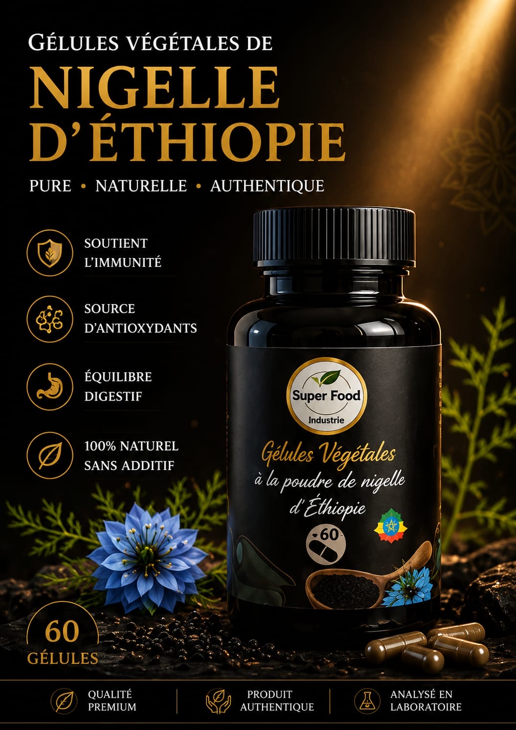Gélules de Poudre de Nigelle (500 mg)