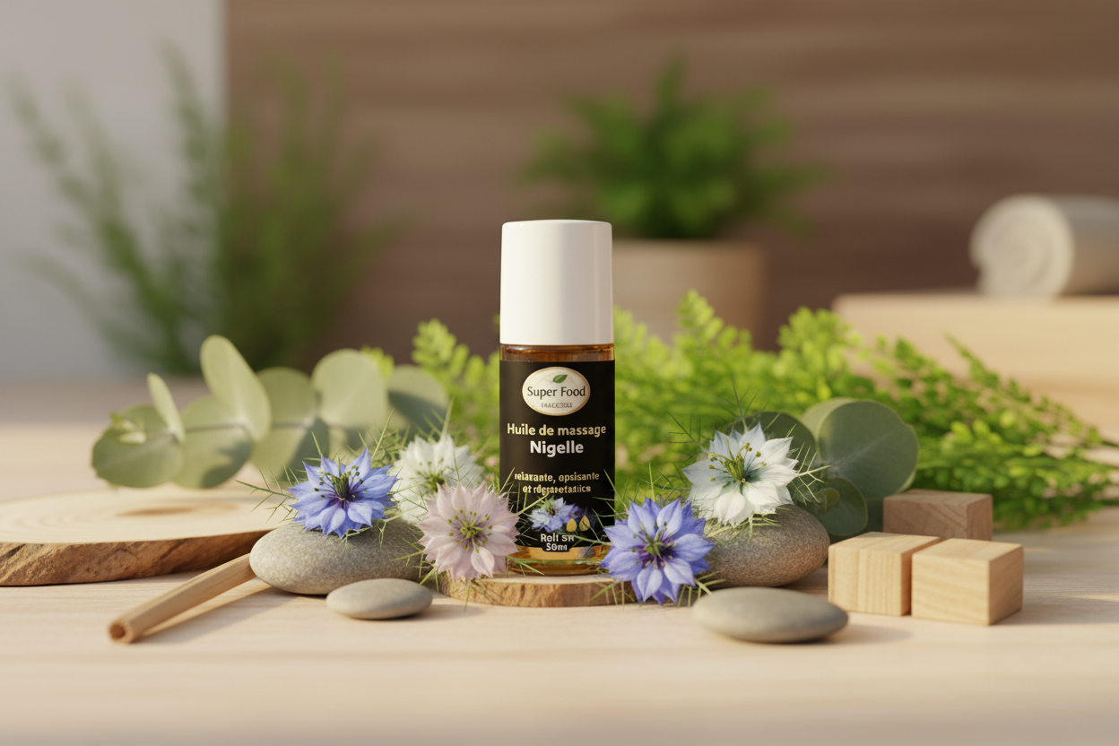 Roll-on de Massage Nigelle & 4 Huiles Essentielles | Récupération & Apaisement